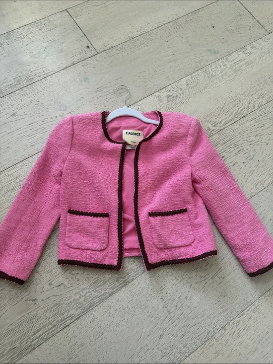 L'AGENCE Jackets & Blazers - L'AGENCE Pink and Maroon Jacket with Dark Trim size 0